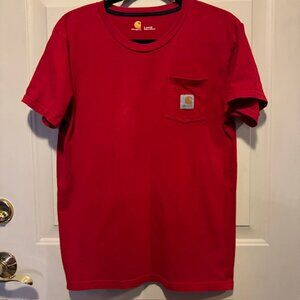 Carhartt Kids Red Pocket T-shirt Sz L 14 16